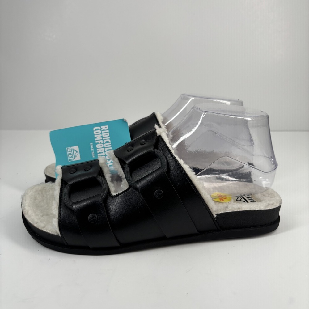 Reef Vera Cruz Cozy Women's US 8 Night Faux Fur Shearling Comfort Slide Sandals - Picture 9 of 16